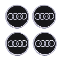 Наклейка на ковпаки Audi (60мм) чорна (4шт)