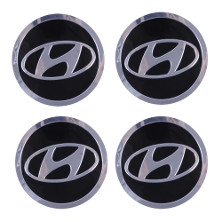 Наклейка на ковпаки Hyundai (90мм) чорна (4шт)