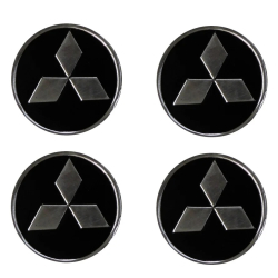 Наклейка на ковпаки Mitsubishi (90мм) чорна (4шт)