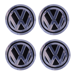Наклейка на ковпаки VW (90мм) чорна (4шт)
