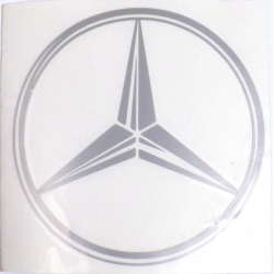 Наліпка плотерна Емблема Mercedes-Benz  сіра 12x12см