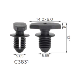 Кліпси C3831 кріплення ущільнювальноЇ гумки капота,VW,SEAT (3D0823717) (уп.100шт)