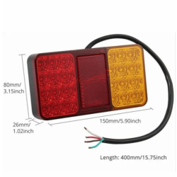 Задній ліхтар Прямокутний 12/24V (150*80*25мм) LED-24 стоп/поворот/габарит E-575/SQ-0024 (2шт/уп)