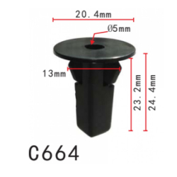 Кліпси C0664 під саморіз TOYOTA, LEXUS, HONDA, NISSAN (9018906157, 90189-06157, 14236) ( уп. 100 шт.