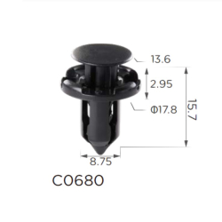 Кліпси C0680 розпірні MITSUBISHI, HONDA (MR200300, 11404) (уп.100шт)