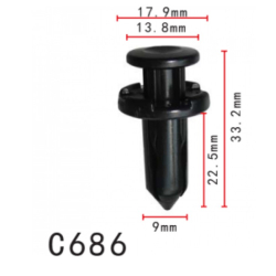 Кліпси C0686 розпірні NISSAN (638489E001, 63848-9E001, 11403) (уп.100шт)