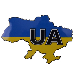 Наліпка "UA" карта кольорова (уп.10шт)