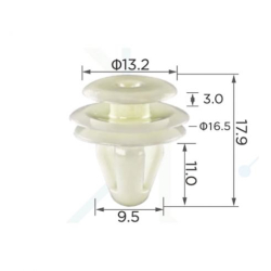Кліпси C0067 кріплення карти дверей (OEM 777130070, 7771-30070, 94078FC010 MB608410) ( уп. 100 шт.)