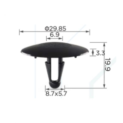 Кліпси C0010 обшивки капота (OEM 9046709006, 90467-09006, 10867) (уп.100шт)