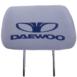 Чохол підголівників DAEWOO білий кольоровий логотип