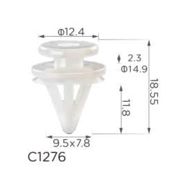 Кліпси C1276 обшивки дверей ЧОРНА RENAULT, VOLVO,OPEL, NISSAN (7703077250, 7703077354, 15007)(уп.100