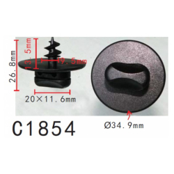 Кліпси C1854 килимків/обшивки салону VW, AUDI, SKODA, SEAT (3D0864851, 12802) (уп.100шт)