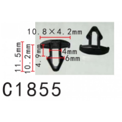 Кліпси C1855 ущільнювача TOYOTA, LEXUS, SCION (5314560030, 53145-60030, 10815) (уп. 100шт.)