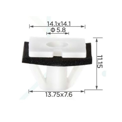 Кліпси C0365 Кріплення молдингу, дверей Hyundai/Kia (ОЕМ 87756-3D000, 877563D000, 14904) ( уп. 100 ш