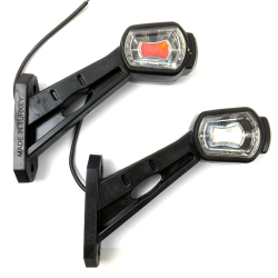 Габарит "ріжки" косий 17см 12/24v червоний+білий+жовтий 1+1+2LED "KIR" Л-156А (2шт/уп)