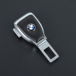 Заглушка ременя безпеки метал "BMW" (1шт) цинк.сплав + шкіра + вхід під ремінь (№5)