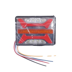 Задній ліхтар Прямокутний 12/24V (115*85*40мм) LED-12 неоновий KIR Е-527 з ПРОВОДОМ (1шт/уп)