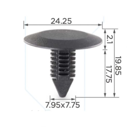 Кліпси C0037 обшивки капота (OEM N989-022, N989022, 385661-S, 385661S, 6032363, N989022) (уп.100шт)
