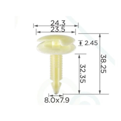 Кліпси C0038 кріплення карти дверей (OEM 10126901, 15940) ( уп. 100 шт.)