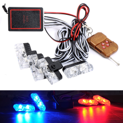 Страбоскоп світлодіодний 12V DRL 50*25*13мм 4*2LED (Red/Blue з пультом) "9202R/B"