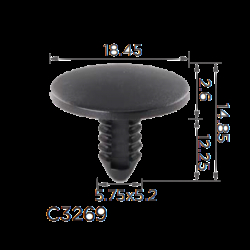 Кліпси C3269 обшивки салону,даху,капоту BMW,CITROEN,PEUGEOT(52208133466, 52-20-8-133-466) (уп.100 шт
