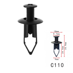 Кліпси C0110 розпірні Nissan Toyota Lexus Mazda 9046709101,90467-09101, 52531-35010-CO  (уп.100шт)