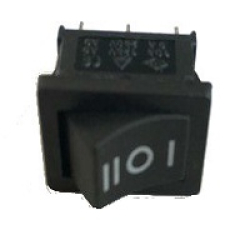 Клавіша №109 Газ+бензин чорна прямокутна 3кт. 3полож. On\Off\On 12V