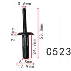 Заклепки C0523 пластикова GM (10109689, 12337915, 25054) ( уп. 100 шт.)