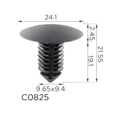 Кліпси C0825 кріплення обшивки GM, CHRYSLER, CHEVROLET (22189414, 6505667AA, 6505667-AA) (уп.100шт)