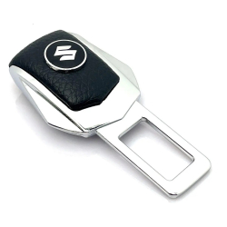 Заглушка ременя безпеки метал "Suzuki" (1шт) цинк.сплав + шкіра (тип №2)