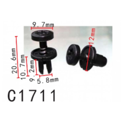 Кліпси C1711 розпірні VW, MERCEDES, CITROEN, PEUGEOT, RENAULT, 000991664, 9699542280  (уп.100шт)