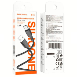 Кабель USB / Micro USB BOROFONE BX99 Silicone 1.0м/3.0A Black