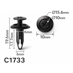 Кліпси C1733 розпірн FORD (1007932, YS4Z16K262AA, 11116) (уп.100шт)