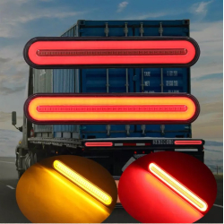 Задній ліхтар Овальний 12/24V (120*34*15мм) LED-18 (G Wagon) поворот,стоп-строб з ПРОВОДОМ (1шт/уп)