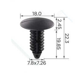 Кліпси C0004 Чорний обшивки салону (ОЕМ 1314934, 1605396, 388577S, 6030441, W705589S300) (уп.100шт)