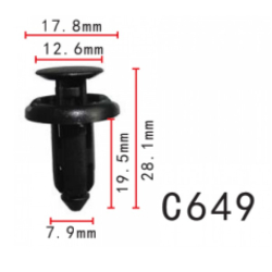 Кліпси C0649 розпірні HONDA, ACURA (90505-SX0-003, 90505SX0003, 11402) (уп.100шт)