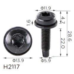 Гвинт H2117 універсальний M6 (19205) ( уп. 100 шт.)