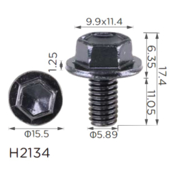 Гвинт H2134 з шайбою TOYOTA,LEXUS M6  (90105-06137, 9010506137, 19700) ( уп. 100 шт.)