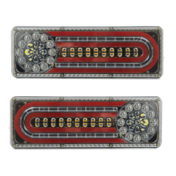 Задній ліхтар Прямокутний 12/24V (330*140*20мм) LED-44 (Ferrari) з ПРОВОДОМ (2шт/уп)