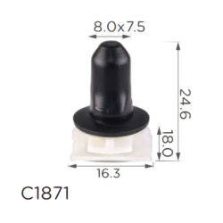 Кліпси C1871  молдингу порогів/крило VW, AUDI, SEAT, SKODA (3C0853585, 15161) ( уп. 100 шт.)