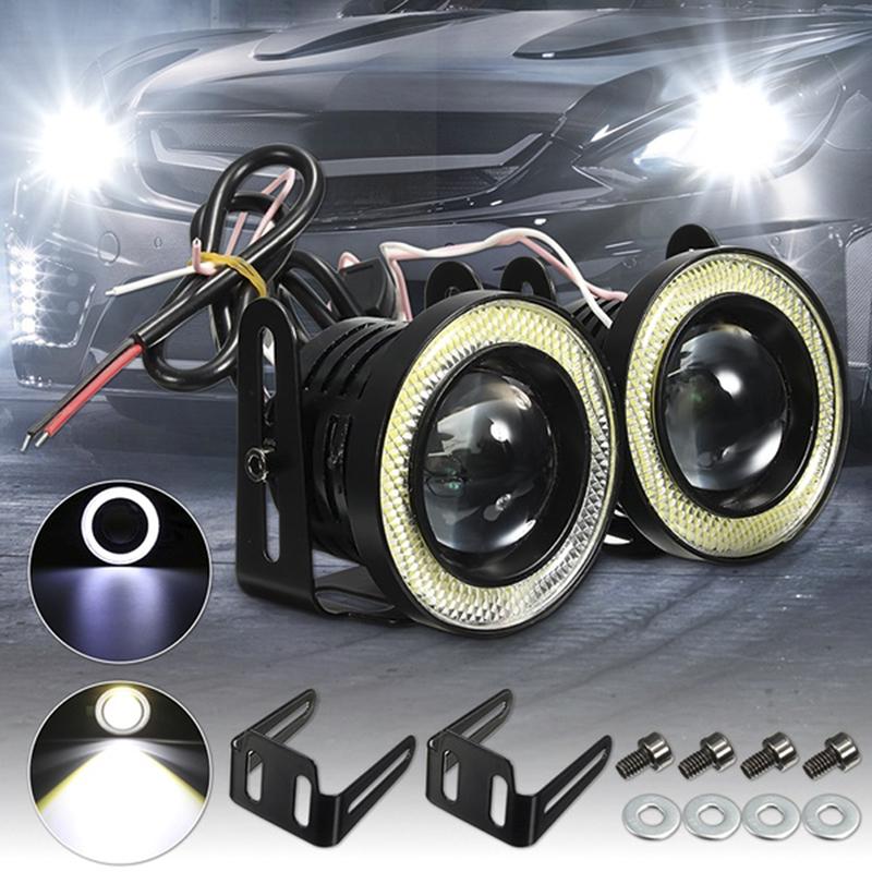 Протитуманні LED Фари Лінза з ДХО D=64мм 12V/2*2,5W 7000K/COB (2шт) (M-609)