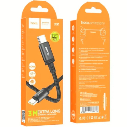 Кабель Type-C для Type-C "HOCO X91 (60W/3m) (Black) Кабель Type-C для Type-C "HOCO X91 (60W/3m) (Black)
