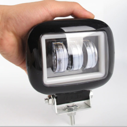Фара-LED Квадрат 45W (15W*3) 10-30V 120*100*60mm Ближнє/Flood Лінзована +ДХО+Angel 88-45BC