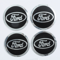 Наклейка на ковпаки FORD (90мм) чорна (4шт)