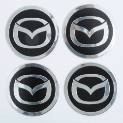 Наклейка на ковпаки MAZDA (90мм) чорна (4шт)