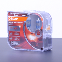 Лампа 12V H7 55W +150% Night Laser "Osram" (Box-2шт) (64210 NL-BOX) (червона уп) Акція