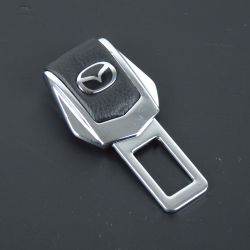 Заглушка ременя безпеки метал "Mazda" (1шт) цинк.сплав + шкіра (тип №2)