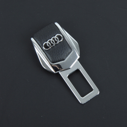 Заглушка ременя безпеки метал "Audi" (1шт) цинк.сплав + шкіра  (тип №2)
