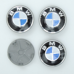 Ковпачки на титани "BMW" (68/65мм) чорний ( С112) чорно/білий