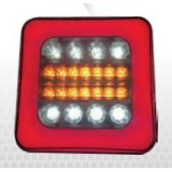 Задній ліхтар квадратний 12/24V (140*140*35мм) "KIR" 22LED Неоновий з ПРОВОДОМ (1шт/уп)